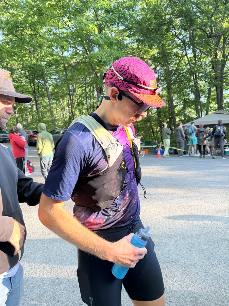 Patrick at Edinburg Gap aid station; he had no idea what was in store for him.